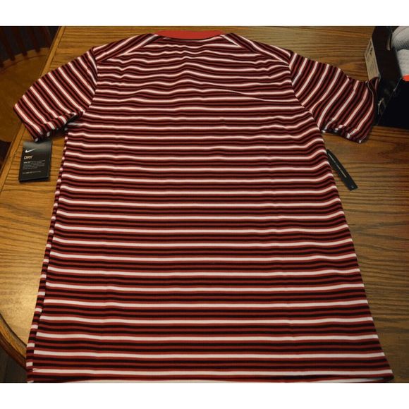 NEW Men's Small NIKE Golf Polo Dri Fit Shirt Tee/Top Red/Black/White BV0367-609 - Picture 3 of 3